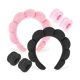 thumbnail image 1 of wonima11 2 Set Spa Headbands for Washing Face and Wristband Set, Skin Care Headband Sponge Facial Skincare Headbands Terry Cloth Puffy Makeup Accessories for Women Girls (Black&Pink), 1 of 1