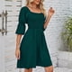 thumbnail image 5 of Vestidos Casuales Vestido de mujer con cuello cuadrado sin espalda para cóctel (verde oscuro XXL) Cgtredaw para Mujer Verde oscuro T XL, 5 of 7
