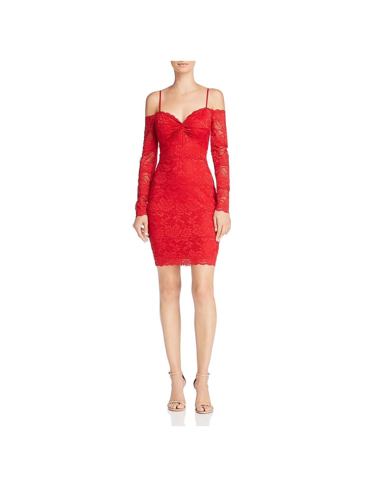 guess red off the shoulder dress