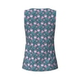 thumbnail image 5 of Xecao Tulips Flowers print women's scoop neck, loose-fit workout tank tops for the gym., 5 of 9