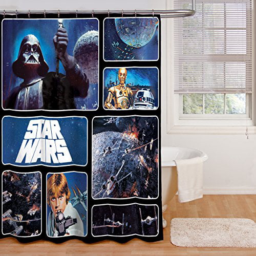 Darth Vader Printed Fabric Waterproof Bathroom Shower Curtain Accessory Set 