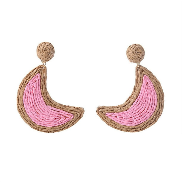 1 par de pendientes Retro de verano en forma de luna, joyería colgante para novias, accesorio colgante para el hogar, fiesta en la playa al aire Ropa, zapatos y accesorios Miscelánea Rosa claro Qarigey AP011242-04