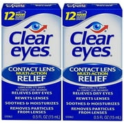 2 Pack - Clear Eyes Contact Lens Multi-Action Relief 0.5oz Each