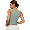 thumbnail image 2 of Softembrace Casual Tops for Women Soft Double Lined Scoop Neck Crop Sleeveless Shirts Basic Going Out Tanks, 2 of 5