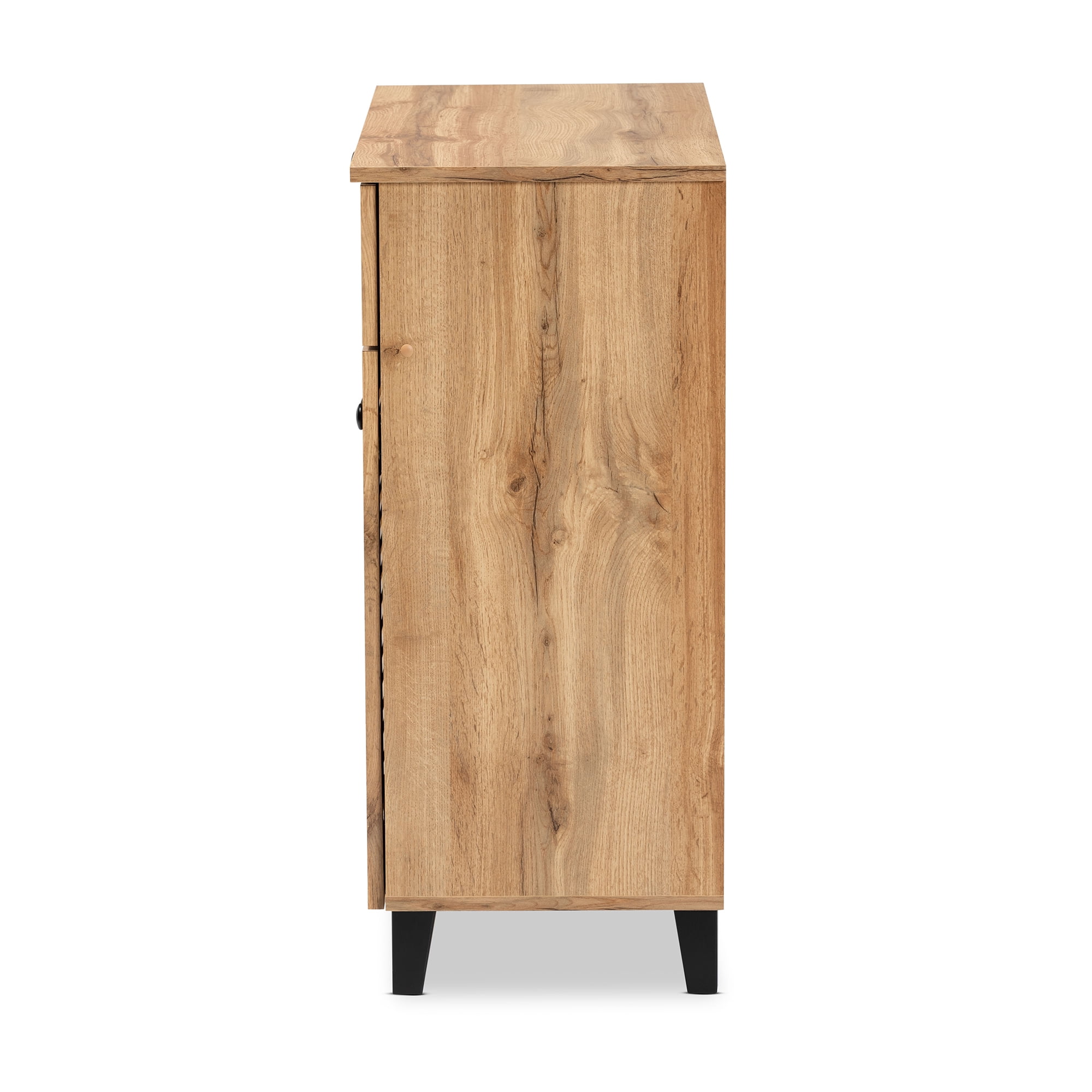 Baxton Studio Coolidge Modern and Contemporary Oak Brown Finished Wood 1-Drawer Shoe Storage Cabinet