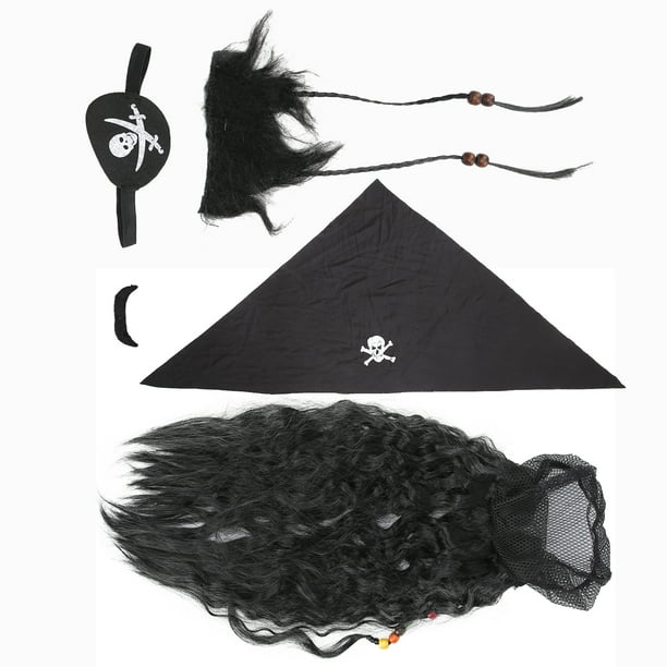 Accesorios Para Barba, Barba Trenzada Falsa Tela De Felpa Pelo Facial Falso Barba Falsa Pirata Barba Falsa Bigote Set Negro Para Fiesta De Halloween Para Fiesta De Maquillaje ANGGREK Otros