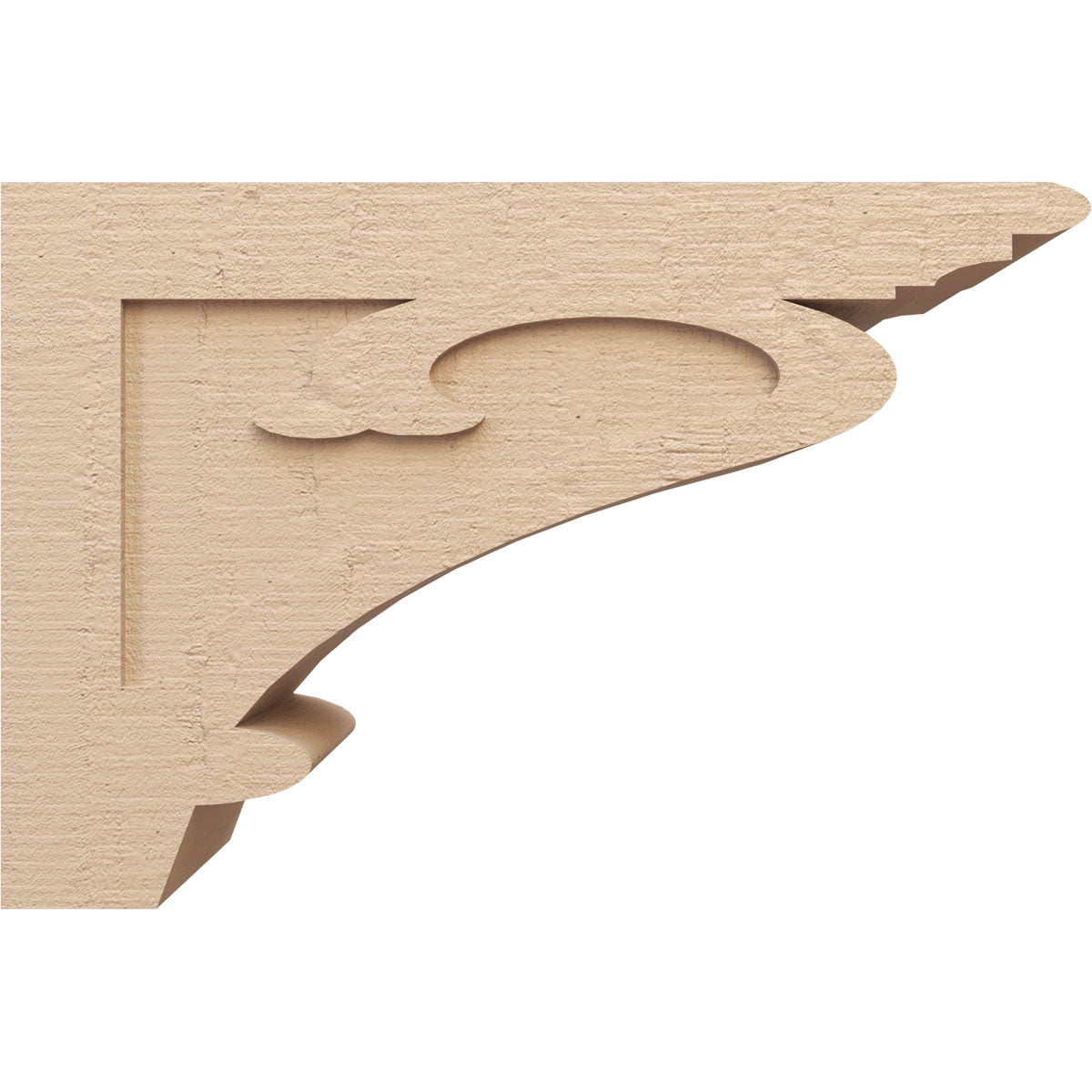 11"W x 33"D x 22"H Classic Mayflower Rough Cedar Woodgrain TimberThane Corbel, Primed Tan