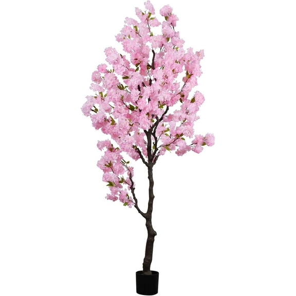 7FT Pink Artificial Cherry Blossom Tree Faux Flowering Tree for Home Decor
