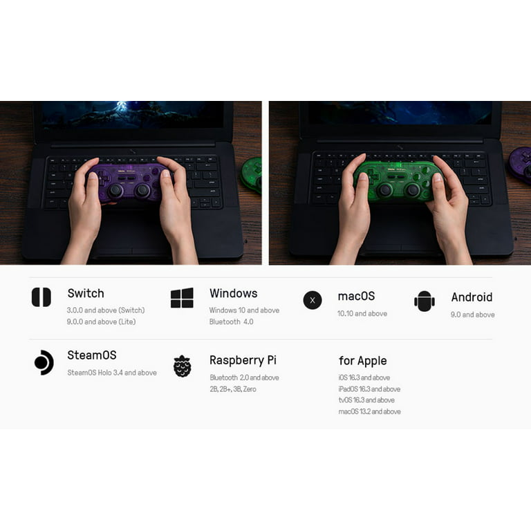 8Bitdo SN30 Pro Switch Wireless Bluetooth Game Controller Gamepad for  Switch Steam Mac PC Android Windows MacOS (Green)
