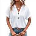 thumbnail image 2 of Tops Henley de Corta con Cuello en V para Mujer, Color , Talla S, 2 of 6