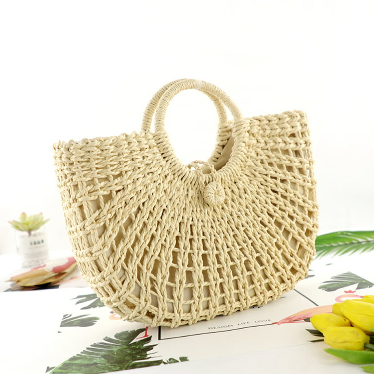 Large Straw Bag With Handles Large Tote Basket Bag With Rope 