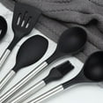thumbnail image 6 of Mirdinner Silicone Cooking Utensils Set, 21 Pcs Safe Food-Grade Kitchen Utensils Set with Holder, BPA-Free, Non-stick Heat Resistant Silicone Cookware with Stainless Steel Handle, Black, 6 of 7