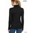 thumbnail image 2 of Zenana Women & Plus Microfiber Mock Turtleneck Long Sleeve Lightweight Tee Shirt Top, 2 of 5