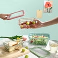 thumbnail image 2 of EastVita 3 Pack Fruit Vegetable Produce Storage Saver Containers with Lid, Large Capacity Sealing Stackable Box, for Salad Berry Lettuce Food Meat Fish Celery, 2 of 8
