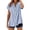 Blue, variant on Striped Tops for Women Button Down Short Sleeve V Neck Shirt Loose Summer Tunic Tops Casual Beach Clothes (XL, Red)