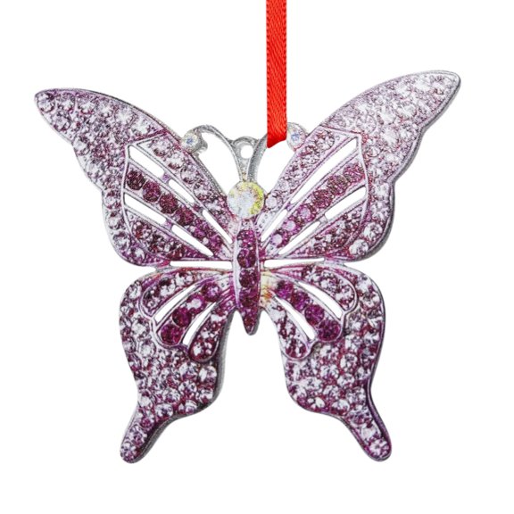 Moocorvic Butterfly Christmas Ornaments, 2024 Christmas Tree Pendent Holiday Decorations, Christmas Gifts for Women, Acrylic,Colorful