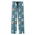 thumbnail image 2 of Fiaer Women Pajamas Pants Oversized Funny Graphic Sleepwear Trousers High Waisted Wide Leg Comfort Trendy Lace up Slacks with Pocket Mint Green1 XL, 2 of 4