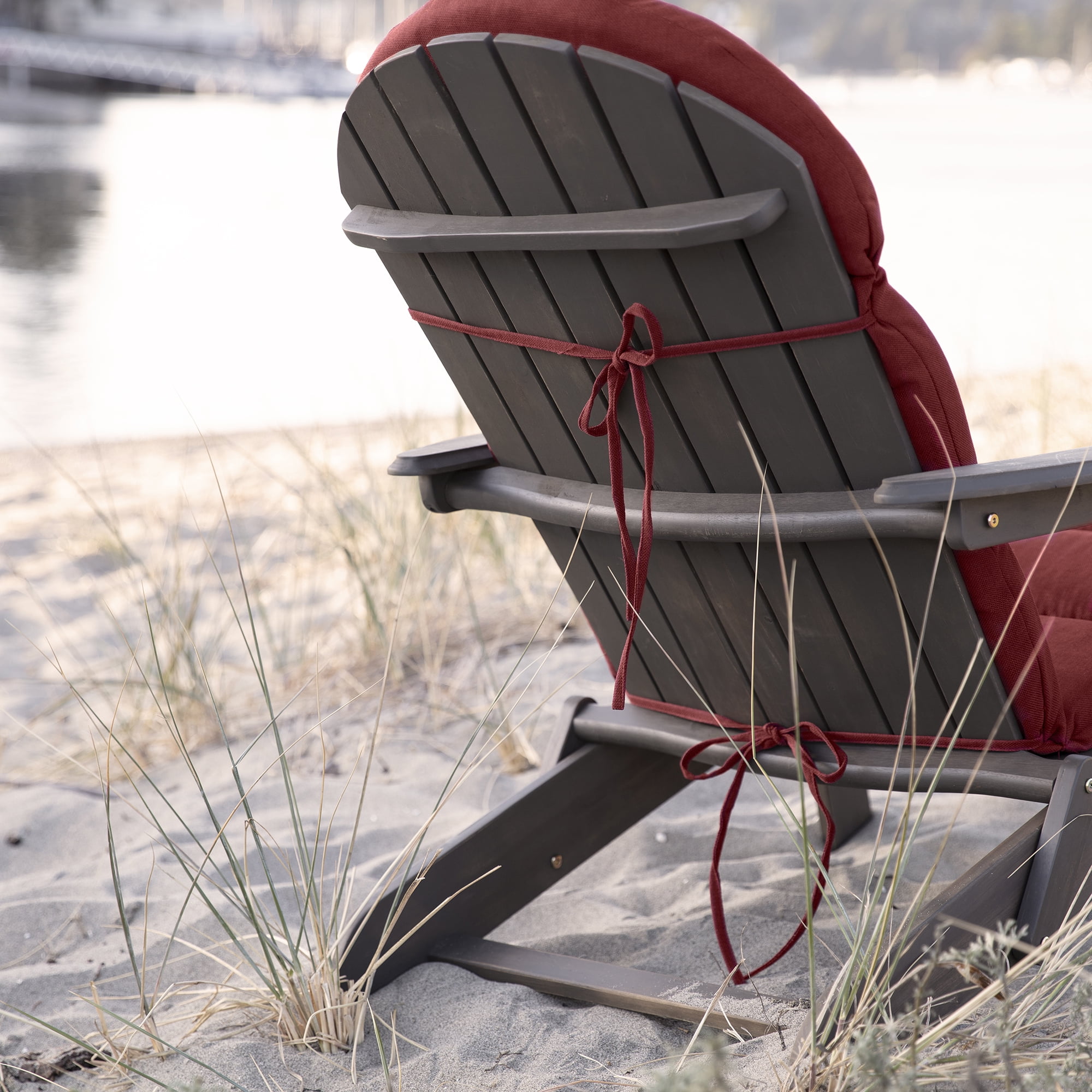 ARDEN Oceantex Outdoor Rocking Chair or Adirondack Cushion, 21.5 x 19, Water Repellent, Fade Resistant 19 x 21.5, Nautical Red