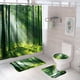 thumbnail image 1 of Cortina de ducha de bosque de 4 piezas, amanecer a principios de otoño, bosque caducifolio, imagen de temporada de bosque salvaje, juego de decoración de baño de tela con ganchos, 1 of 6
