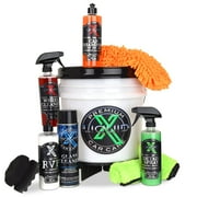 Liquid X Full Exterior Bucket Kit - Car Wash Bucket, Car Shampoo, Wheel Cleaner, Detail Spray, Tire Dressing