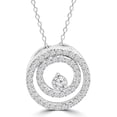 thumbnail image 1 of Diamond 1/2 Ct Double Circle Solitaire Pendant 14K White Gold 18" Chain, 1 of 2