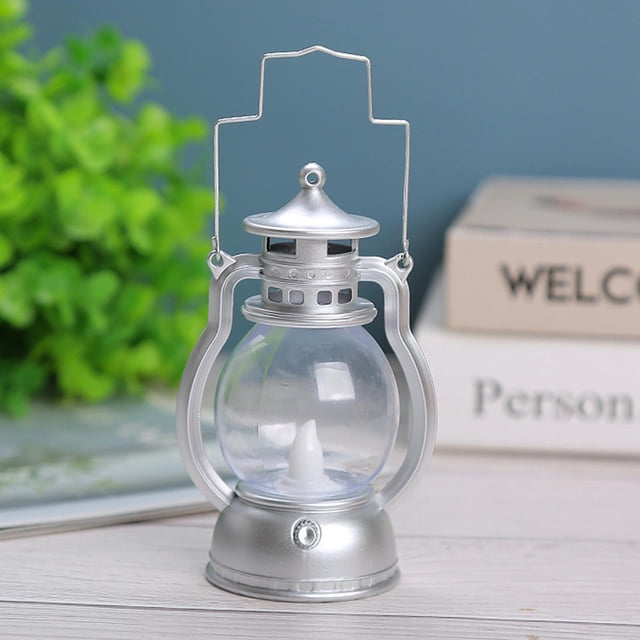 Linterna LED Lámpara de Aceite Mesa Porche , De plata