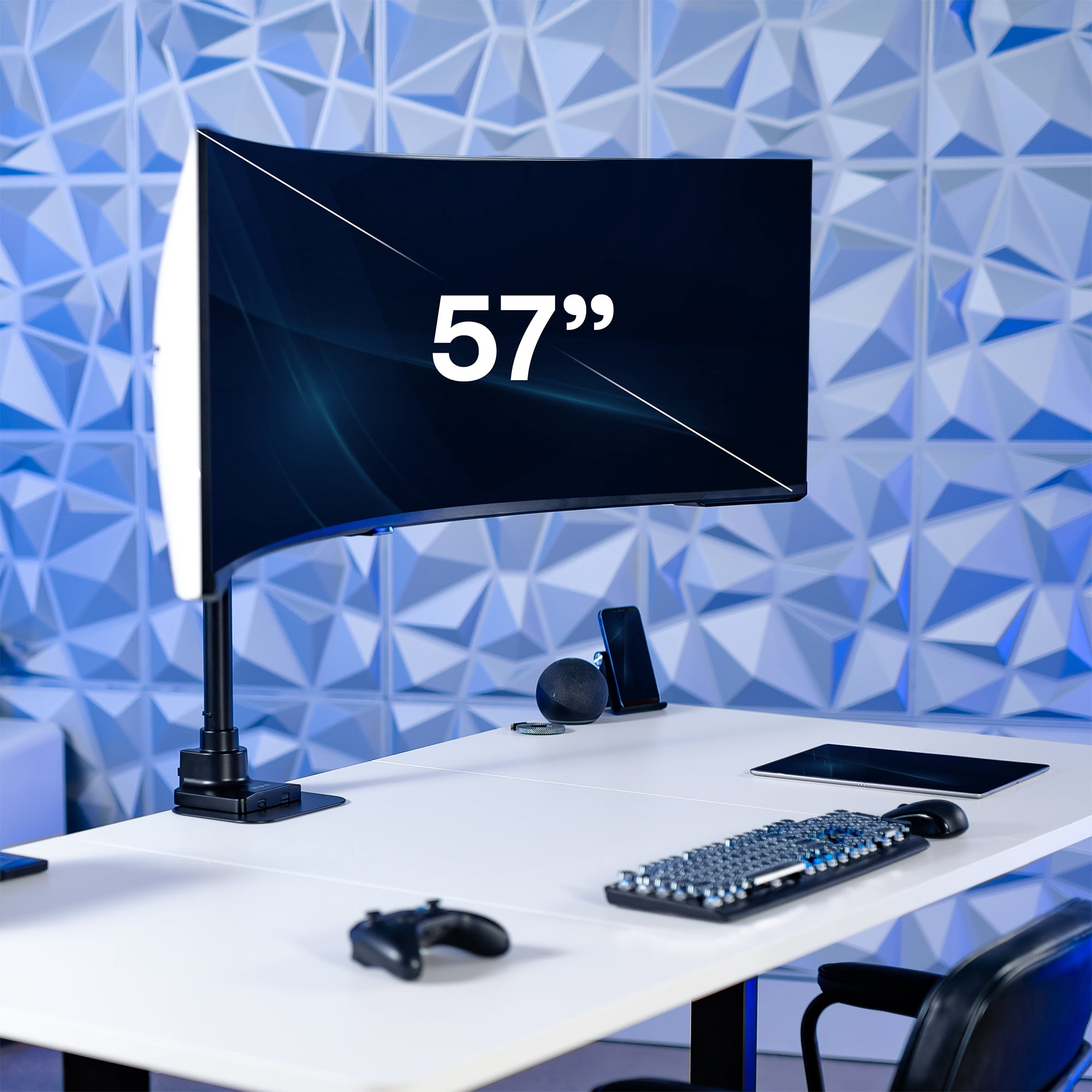 VIVO Single Ultrawide Monitor Desk Mount, Adjustable Stand for Screens up to 57"