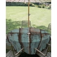 thumbnail image 3 of Outdoor Tablecloth with Umbrella Hole Zipper Retro Wooden Grain Round Tablecloth 54" Waterproof Outside Table Cloth Farmhouse Vintage Gradient Texture Patio Table Cover Tablecloths for Picnic Party, 3 of 8
