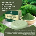 thumbnail image 4 of Madina Moringa Soap Bar with Chia Seeds, Moisturizing, Antioxidant, Gentle Cleanser for Face & Body, Anti-Aging, Vegetable-Based, 6 Pack (3.5 oz Each), 4 of 6