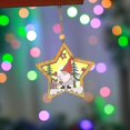 thumbnail image 4 of Adornos navideños Decoración de madera Luz nocturna Papá Noel Muñeco de nieve Ciervo Árbol Cabaña de troncos Cabaña Regalos para el hogar Decoraciones Panel acrílico transparente S, 4 of 5
