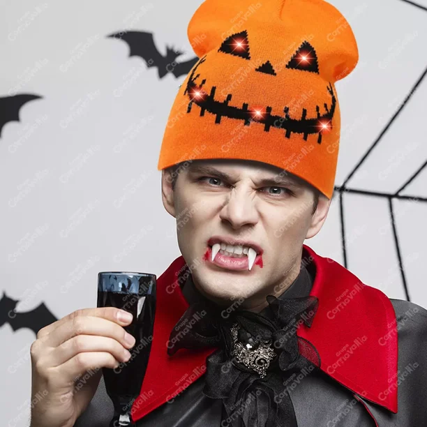 Gorro De Calabaza Para Halloween - Talla única Ajustable, Bordado Realista, Ideal Para Disfraces, Fiestas Y Truco O Trato