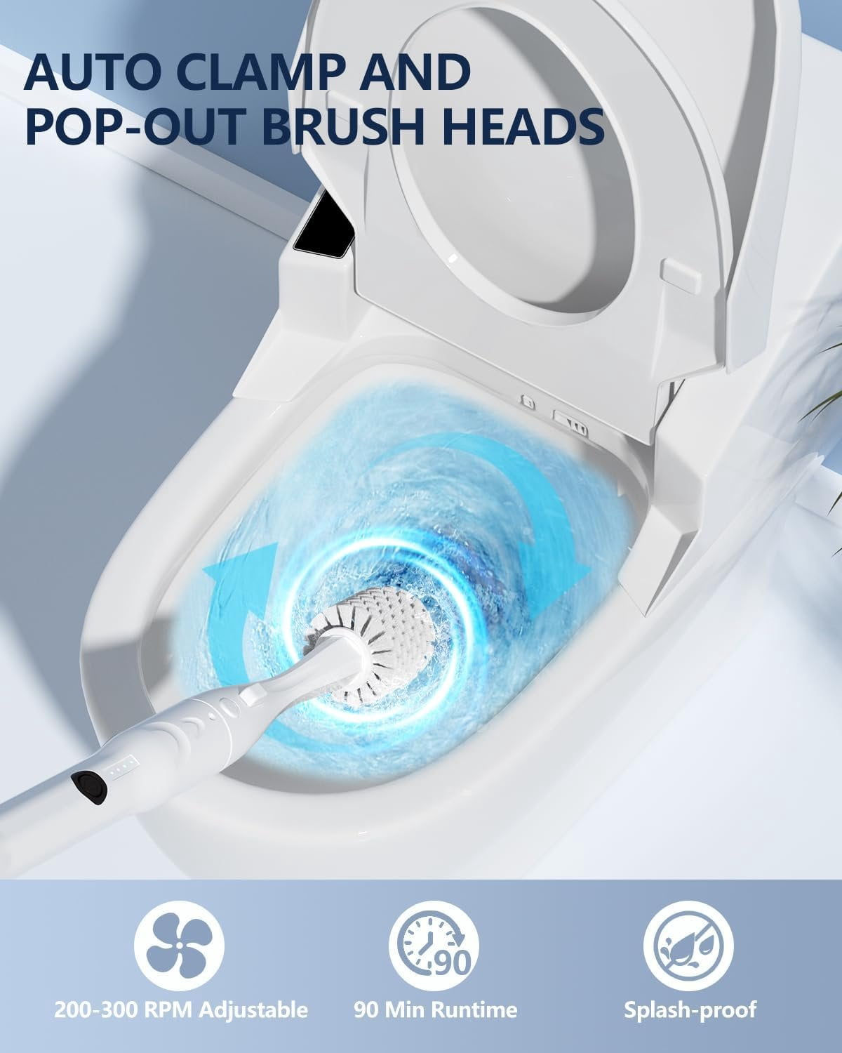 Electric Toilet Brush and Holder Set,  8 in 1 Electric Toilet Bowl Cleaning Kit with 8 Replaceable Brushes, Hard Nylon Brush and Soft  Brush, 6 Refills Disposable Cleaner Brush