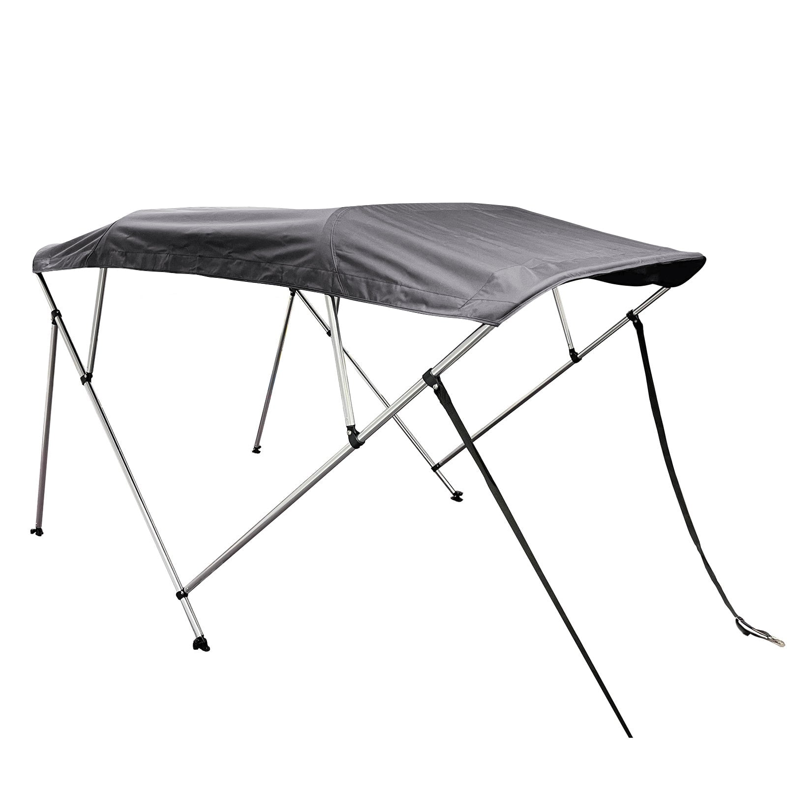 SavvyCraft® 4 Bow Boat Bimini Top with Aluminum Frame & Canvas, 8ft L x 54in H x 79-84in W Gray