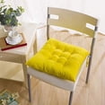 thumbnail image 2 of Namzi Yellow Cotton Chair Cushions, Tufted Square Pads for Indoor/Outdoor Use, (4-Pack), 2 of 5
