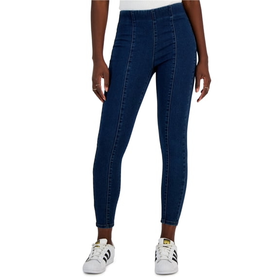 Vanilla Star Womens Front Seam Pull On Skinny Fit Jeans, Blue, Juniors, X-Large