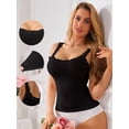 thumbnail image 3 of DARING DIVA Women's Slim-Fit Lace Trim Camisoles Ribbed U Neck Tank Top Small Black, 3 of 6