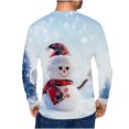 thumbnail image 4 of IROINNID Reduced Christmas Sweater for Men Round Neck Pullover 3D Snow Printed Realistic Print Tops,Light Blue, 4 of 6