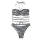 thumbnail image 1 of Traje de baño de dos piezas para mujer Traje de baño bikini con estampado de rayas, 1 of 5