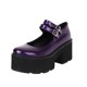 thumbnail image 2 of Zapatos de cuero para mujer, hebilla de cinturón de estilo británico, zapatos de tacón alto grueso informales para estudiantes, sandalias de punta redonda con correa en el tobillo de Color sólido Wmkox8yii  hfjk2133, 2 of 5