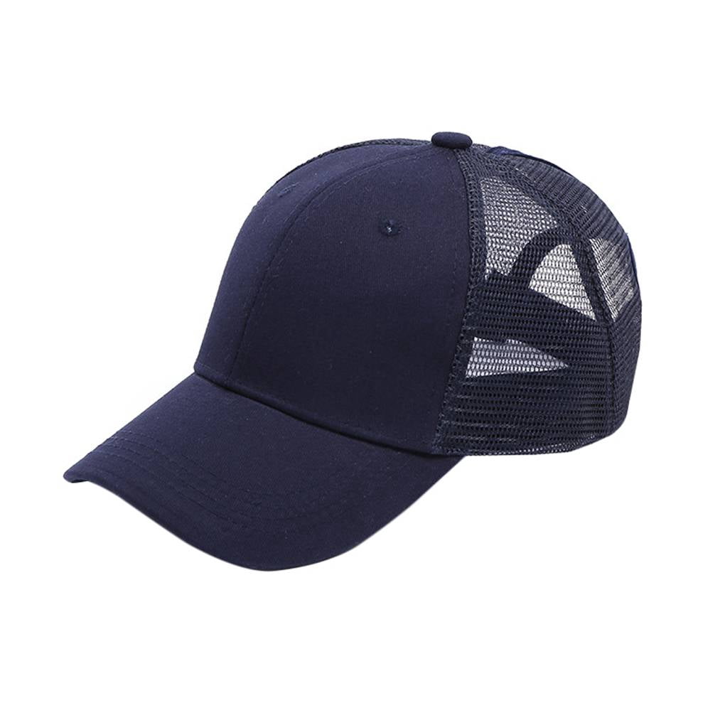 Tureclos Women Adjustable Baseball Cap Outdoor Summer Hats Mesh Net Trucker Hat, Adult Unisex, Size: One size, Black