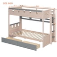 thumbnail image 3 of Twin Size Castle-Designed Kids's Bunk Bed with Built-in Ladder & LED Strip, Storage Wooden Bed Frame with 2 Drawers & Shelves, 3 of 10