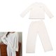 thumbnail image 2 of Conjunto de pijama de dos piezas para mujer, pijama de pantalones sueltos cálidos de manga larga, blanco, talla única, 1 pieza Sailing, 2 of 10