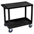 thumbnail image 2 of Luxor 18" x 32" Two Shelf Heavy Duty Combination Flat/Tub Utility Cart - Black, 2 of 2