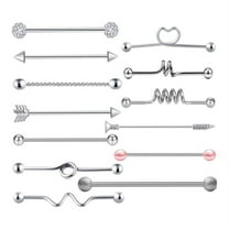 13 Pack Industrial Piercing Ball Barbell Ear Bar Earring 14G