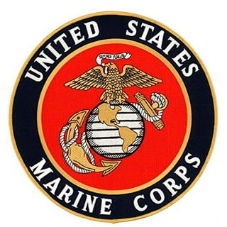 UNITED STATES MILITARY PATCH, USA MARINE CORPS LOGO - Embroidered Sew On /  Iron On Patriotic PATCH - 3 Round 