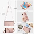 thumbnail image 3 of Crossbody Wallet Case for iPhone 8 Plus / iPhone 7 Plus RFID Blocking Card Slots, PU Leather Magnetic Snap Wristband Strap Zipper Pocket Phone Case with Stand Secure Ring Buckle, Rosegold, 3 of 7