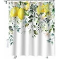 thumbnail image 5 of Summer Eucalyptus Leaves Lemon Shower Curtain, Watercolor Flower Plant Shower Curtain Set with Hooks, Waterproof Fabric Shower Curtains for Bathroom Decor, 72x84 Inch Bath Curtain, 5 of 6