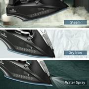 Moosoo Steam iron, 1800W iron for Clothes with Rapid Heating Ceramic Coated Soleplate, Self-Cleaning, Auto-Off