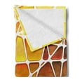 thumbnail image 2 of Yellow Soft Flannel Fleece Throw Blanket, Snake Animal Skin Like Design Geomerical Shaped Ombre Colored Image, Cozy Plush for Indoor and Outdoor Use, 50" x 60", Marigold Yellow, by Ambesonne, 2 of 5