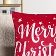 thumbnail image 3 of PAVILIA Holiday Throw Pillow Covers 20x20 Set of 2, Decorative Pillow Cases Bed Sofa Couch, Winter Accent Decor Cushion Bedroom Living Room, Velvet Square Euro Sham Covers, Merry Christmas Text Red, 3 of 9